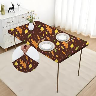 Fall Brown Rectangle 4 ft Table Cover Fitted with Elastic 36x48 Inch: Print Design and Production Notes