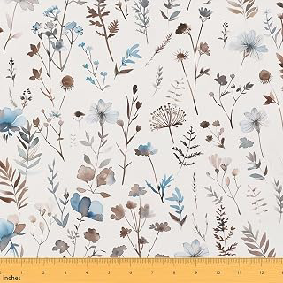 Erosebridal Rustic Floral Fabric By The Yard Blue Brown Flower Leaves: Fabric Sourcing and Quality Notes