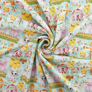 Barn Yard Farm Animals Printed Liverpool Bullet Fabric Textured Knit 4 Way Stretch - 1 Yard: Fabric Sourcing and Quality Notes