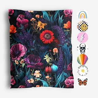 Package Mint 10x13 Poly Mailers, Dark Floral Design Shipping Bags, 100 Pack: Print Design and Production Notes