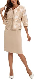 Women's Two Piece Dress Church Suit Mother's Gift Formal Occasion Party Jacquard Embroidery Jacket Church Set: Jacquard Weave and Production Notes