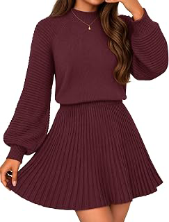 Womens Fall Dress 2 Piece Outfits Mini Skirt Set Sweater Dresses: OEM Production and Sizing Notes