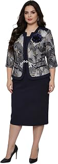 Women's 2 Piece Formal Dress Suit Church Dresses Jacket Geenlinm FASHlON Plus Size Elegance Jacquard Outfits Casual Sets: Jacquard Weave and Production Notes