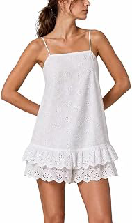 Women's Floral Eyelet Romper Dress with Built-in Shorts Embroidery Dress: OEM Production and Sizing Notes