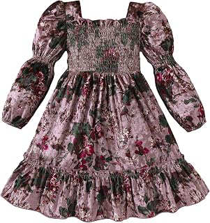 Toddler Girl Dresses Fall Winter Velvet Floral Party Dress 3-8Y: OEM Production and Sizing Notes