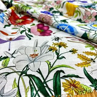 Italian Design Spring Flowers Patterned Linen Fabric, Design Fabric, Dress-Shirt-Clothing Fabric (Width 150 cm/1.64 yards/58 Inch): Fabric Sourcing and Quality Notes