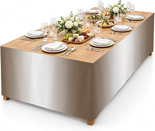 9Ft Table Skirt, Brown White Ombre Table Skirt for Rectangle Tables & Round Tables, Decorative Desk Skirts, Vintage Minimalist Country Gradient: Ombre Dyeing and Production Notes