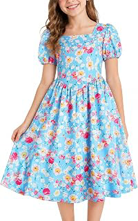 Girls Floral Long Midi Summer Dress with Zipper 7-16Y: OEM Production and Sizing Notes