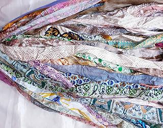 42 Yards Unstitched Sari Silk Yarn Ribbon Tassels SKEINS Muted Dull Shades Journal Scrapbook Craft Project Decor DLLNG: Fabric Sourcing and Quality Notes