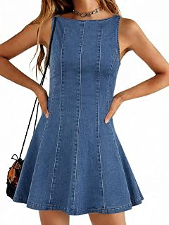 Womens Casual Denim Overalls Dresses Summer A Line Mini Jean Dress: OEM Production and Sizing Notes