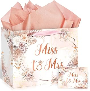 Yomaiha Bridal Shower Gift Bag Wedding Miss to Mrs Gifts Bag with Tissue and Card Bridal Shower Gift Wrapping Paper Bag Floral Boho Wedding Gift: Print Design and Production Notes