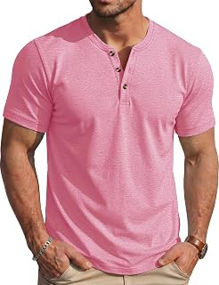 Men's Henley Short Sleeve Shirt Moisture Wicking Lightweight Cotton T-Shirts Casual Summer Basic Tee Shirt: OEM Production and Sizing Notes