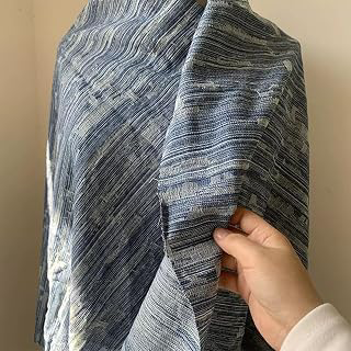 10 OZ Jacquard Wave Texture Denim, Soft Washed Blue, 70