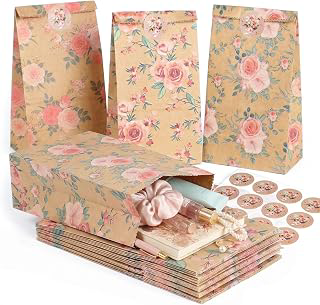 VGOODALL 24 Mini Floral Gift Bags with Stickers for Party Favors: Print Design and Production Notes
