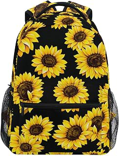 ALAZA Sunflower Print Flower Floral Backpack Purse for Women Girls Kids Student Laptop iPad Tablet Travel School Bag w/Multiple Pockets: Print Design and Production Notes