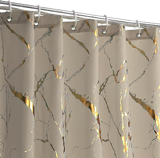 Gold&Silver Foil Marble Pattern Shower Curtain or liner Bathroom, 72''x72'': Jacquard Weave and Production Notes