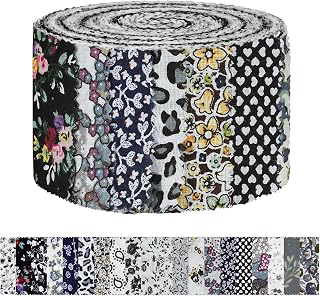 Jelly Roll Fabric Strips for Quilting, 40 Strip 2.5 x 44 Inch, Black: Print Design and Production Notes