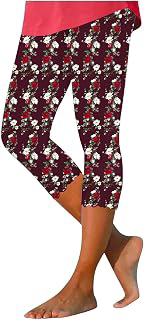 Capri Leggings for Women Summer Floral Printed Boho Beach Capris High Waist Slim Fit Yoga Cropped Legging: Print Design and Production Notes