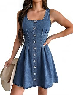 Denim Dress for Women Western Jean Babydoll Dress Mini Denim Romper: OEM Production and Sizing Notes