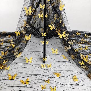 3D Vivid Butterflies Mesh Lace Fabric French Tulle lace for DIY Wedding Dress Costume Accessories Flower Girl Gown Dress Bridal Veil Home Decor: Fabric Sourcing and Quality Notes