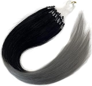 Micro Beads Link Human Hair Extensions Ombre Black to Gray 16Inch50s: Ombre Dyeing and Production Notes