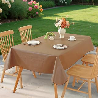 Rectangle Table Cloth, Waterproof Vinyl Tablecloth with Flannel Backing, Wipeable Reusable Rectangular Plastic Tablecloths for Dining, Camping: Fabric Sourcing and Quality Notes