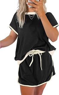Lounge Sets for Women 2 Piece Skirt Colorblock T Shirt and Skort Set: OEM Production and Sizing Notes