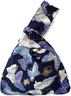 Cotton Japanese Style Wrist Bag, Portable Printed Handbag, Vintage Elegant Sleeve Knot Pouch, Women's Floral Canvas Tote: Print Design and Production Notes