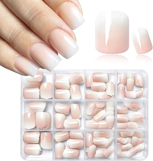 240pc Ombre Press on Nails Short Square Fake Nails with Tabs File: Ombre Dyeing and Production Notes