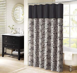 Madison Park Aubrey Shower Curtain for Bathroom, Jacquard, 72 x 72