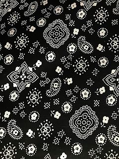 SAL TEX FABRICS, Paisley Bandanna Polyester Cotton Print Fabric, Sells BY THE Yard, Black, Royal, RED, Navy, Pink, Turquoise, White, Baby Blue.: Composition, Weight and MOQ Guide