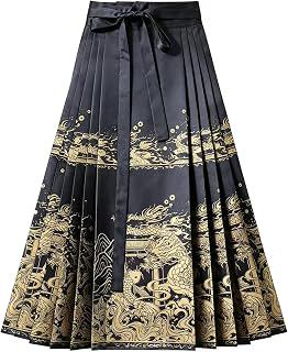 Women Black Golden‑Koi Jacquard Mamianqun, Hanfu A‑Line Skirt Size L: Jacquard Weave and Production Notes