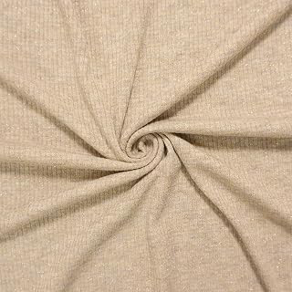 Beige-Silver Poly Blend Heather Sparkle Rib Knit Designer Fabric By the Yard, 1yd Length: Fabric Sourcing and Quality Notes
