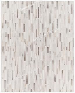 Premium Cowhide Leather and Jacquard Carpet, Modern Geometric Design Area Rug (Grey/Ivory/Beige, 6x9): Jacquard Weave and Production Notes