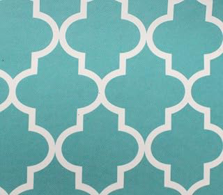 Indoor/Outdoor Waterproof Moroccan Mosaic Canvas Fabric Aqua UV Resistant 60