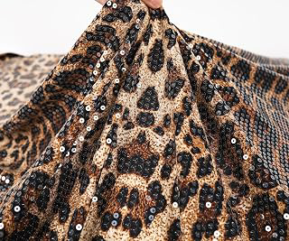Leopard Sequin Fabric for Evening Gowns and Dresses Stage Costumes DIY Sewing Supplies 52 inch, Sold by the Yard (Brown, 1 Yard): Fabric Sourcing and Quality Notes