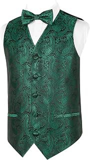 Boys 2pcs Jacquard Bow Tie Paisley Dress Suit Vest Set: Jacquard Weave and Production Notes