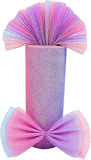 DADAXIE Rainbow Glitter Tulle Rolls 6 x 10 Yards(30 Feet) Shimmer Color Fabric Ribbon for Table Chair Sash Hair Bow Wedding Birthday Baby Shower: Fabric Sourcing and Quality Notes