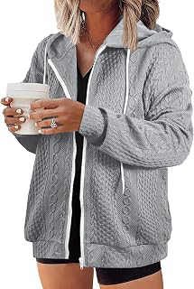 Women Plus Size Hoodies Long Sleeve Zip Up Sweatshirt with Pockets: Jacquard Weave and Production Notes