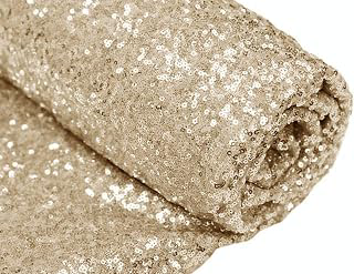 AMZLOKAE Light Gold Fabric By The Yard, Sequin Fabrics 1 Yards for Sewing, Glitter Golden Material for Crafting Curtains,Tablecloth,Drapes,Table: Fabric Sourcing and Quality Notes
