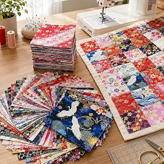50 Pcs Cotton Craft Fabric Squares, 4 x 4 inch Multicolored Abstract Pattern Bundle, Precut Gilded Flower Prints for Clothing Scrapbooking DIY: Print Design and Production Notes