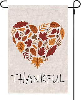 Thankful Garden Flag Burlap Autumn Leaf Heart Thanksgiving Garden Flag, Double Sided Happy Fall Harvest Rustic Yard Outdoor Decoration, 12.5 x: Fabric Sourcing and Quality Notes