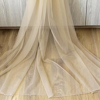 Beige(Skin) Soft Tulle mesh,Good Skin Touch Fabric,Super Wide Bride viel Dress Tulle Fabrics, 2 Way Little Stretch mesh for Wedding Venues: Ombre Dyeing and Production Notes