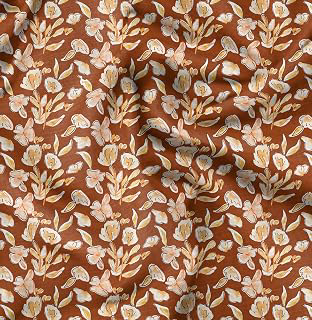 Soimoi Floral with Leaves Print - Brown, Canvas Fabric Material - 56 Inch Wide, 1 Yard, Unstitched Fabric for Upholstery, Bags, Workwear and: Fabric Sourcing and Quality Notes