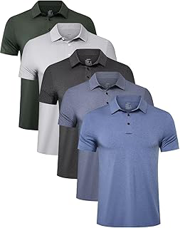 5 Pack Men's Polo Shirts Short Sleeve Golf T Shirt Performance Casual: OEM Production and Sizing Notes