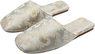 Silk Embroidered Slippers for Women, Warm Cozy Plush Non-Slip Slippers: Jacquard Weave and Production Notes
