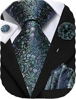 Men's Silk Ties Formal Woven Classic Necktie Pocket Square Set: Jacquard Weave and Production Notes