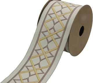 3.8 Yard Spool 2.67 inches Brown Beige Geometric Embroidered Drapery Trim Jacquard Ribbon for Your Drapes Curtains Drapery Banding Trim Tape V2: Jacquard Weave and Production Notes