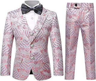 Boys Suit Slim Fit Jacquard Tuxedo 3 Piece Set: Jacquard Weave and Production Notes