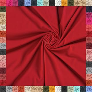 Heavyweight Double Brushed Polyester Fabric - Opaque, Squat-Proof, Buttery-Soft Stretch Knit - Red Deep - Cut By The Yard: Fabric Sourcing and Quality Notes